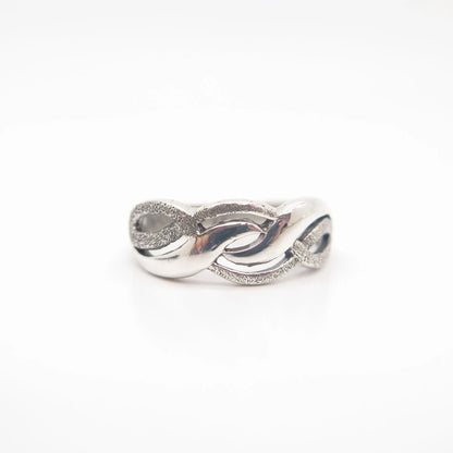 925 Sterling Silver Vintage Braided Ring Size 7 3/4