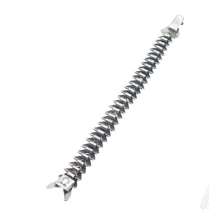 925 Sterling Silver Vintage Mexico Arrow Link Oxidized Bracelet 7"