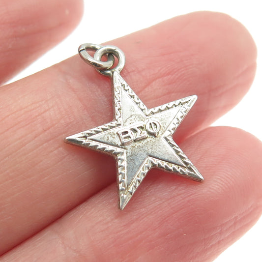 925 Sterling Silver Vintage 1959 Founders Day Beta Sigma Phi Star Charm Pendant