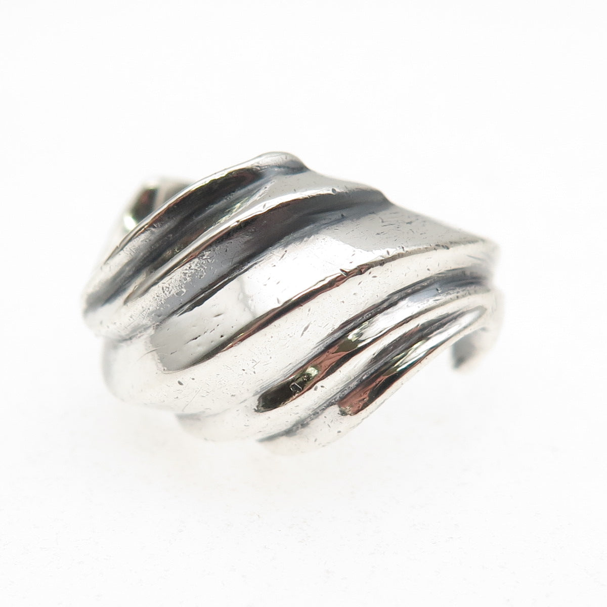 Marc 925 Sterling Silver Vintage Modernist Oxidized Ring Size 6.25