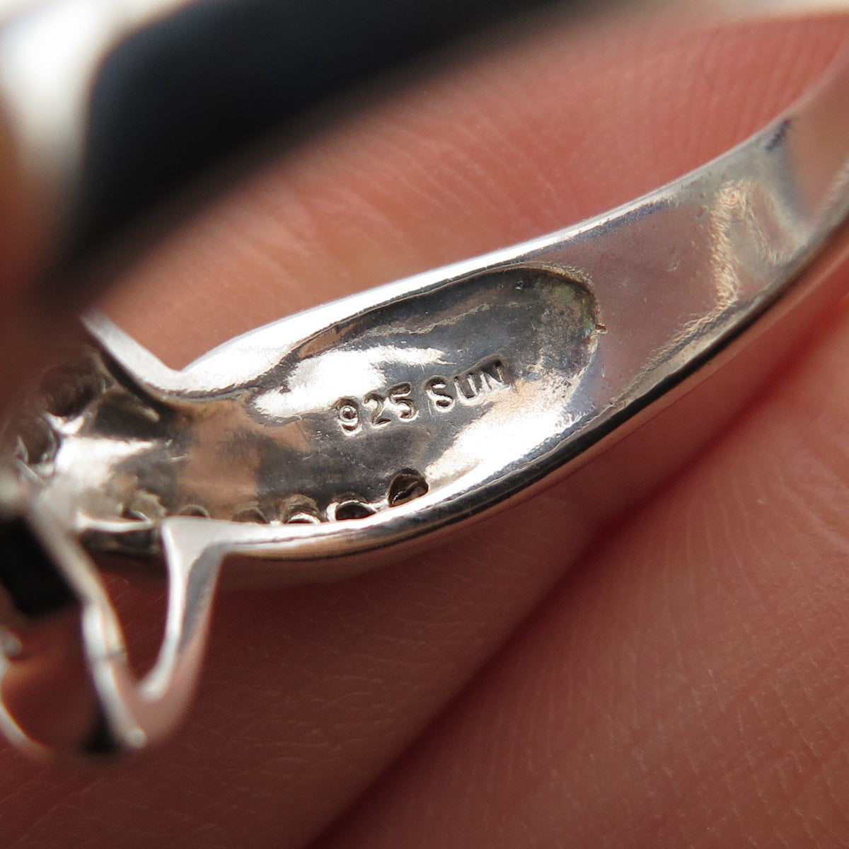 SUN 925 Sterling Silver Real Round-Cut Diamond Bypass Ring Size 7