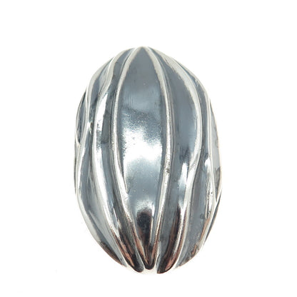925 Sterling Silver Vintage Modernist Dome Oxidized Pendant