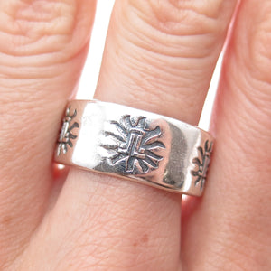 BELL TRADING POST 925 Sterling Silver Vintage Sun Symbol Band Ring Size 11.5