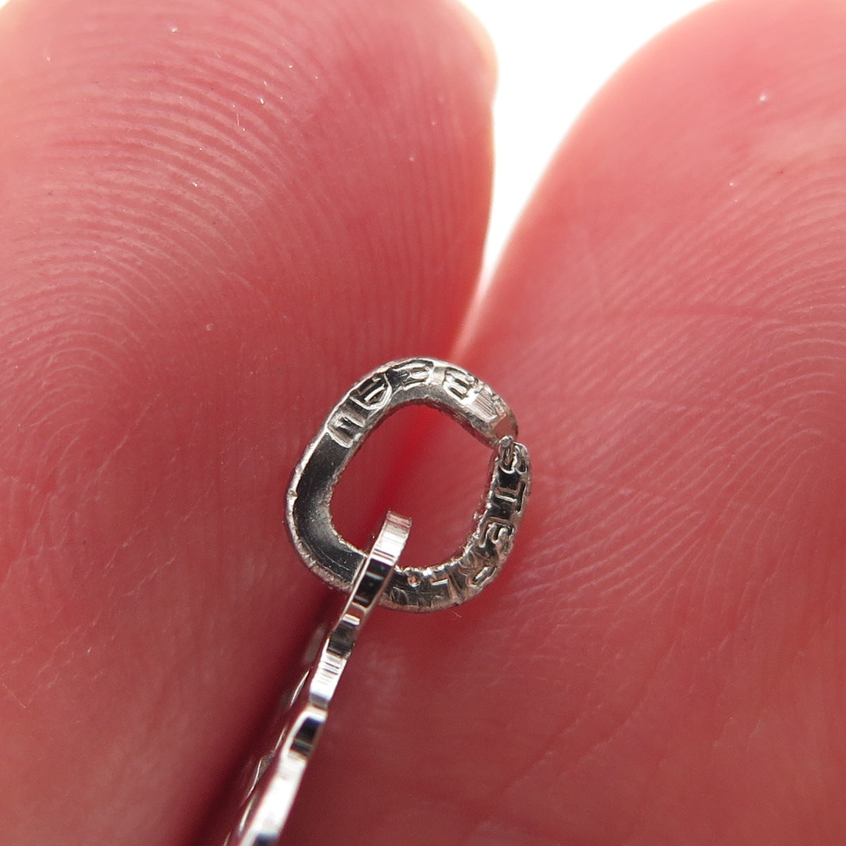 BEAU 925 Sterling Silver Vintage Floral Ornate Tag Mini Charm Pendant