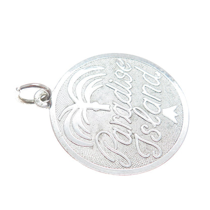 REMBRANDT RJL 925 Sterling Silver Vintage Paradise Island Round Charm Pendant