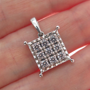 925 Sterling Silver Round-Cut Shaped C Z Sparkle Minimalist Pendant