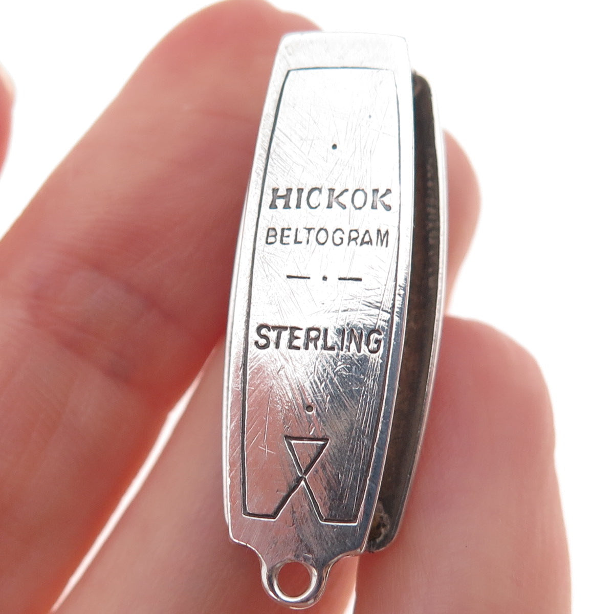 Hickok Beltogram Sterling Silver Antique Art Deco Enamel Elks Lodge Belt Loop