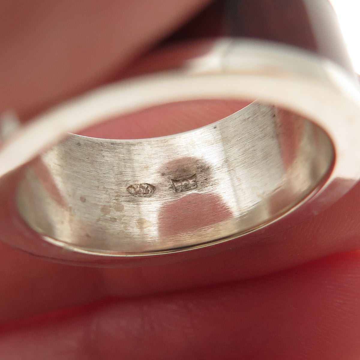 Zac Karen 925 Sterling Silver Vintage Real Amber Modernist Band Ring Size 8.25