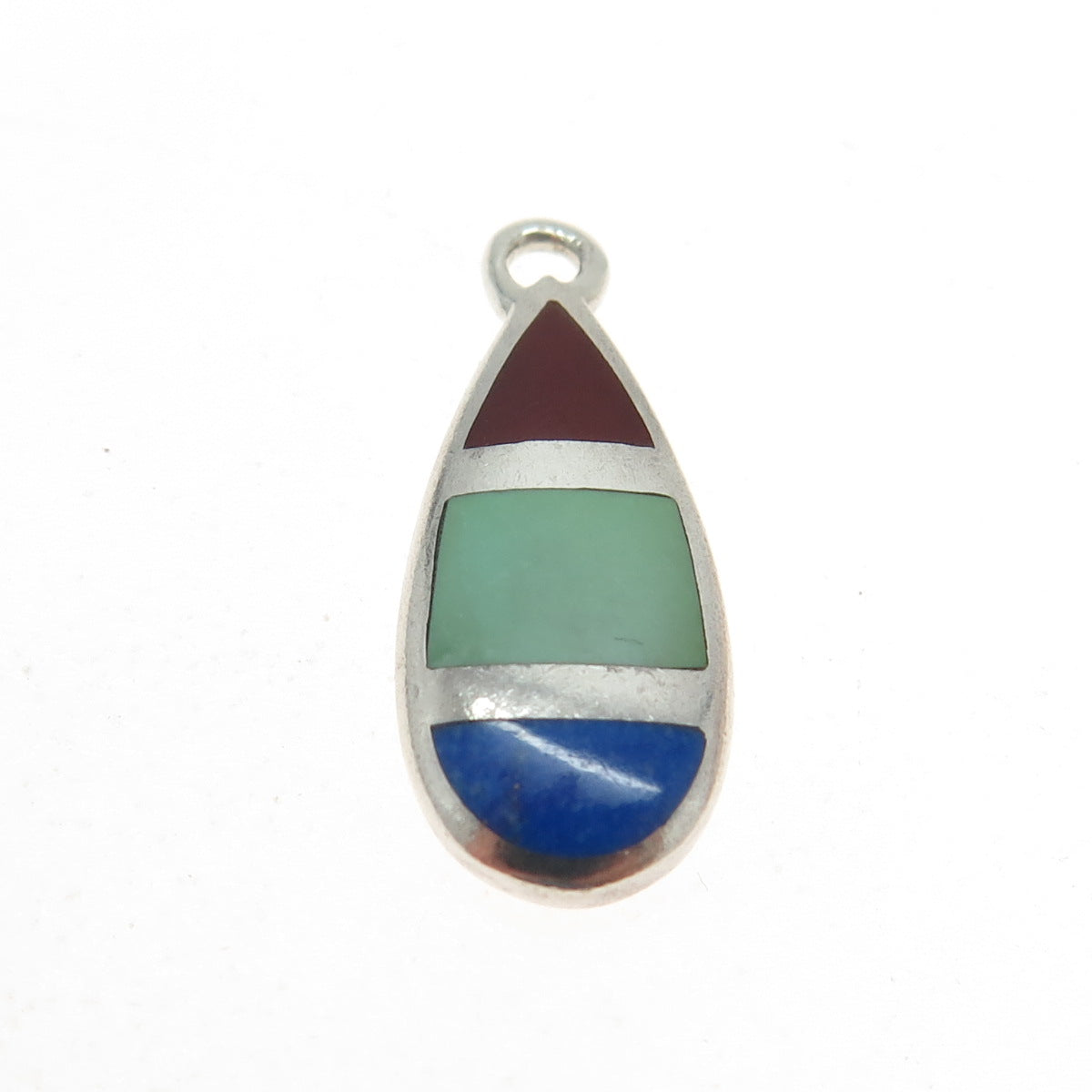 CMMA BMOS 925 Sterling Silver Vintage Lapis Lazuli Carnelian Turquoise Pendant