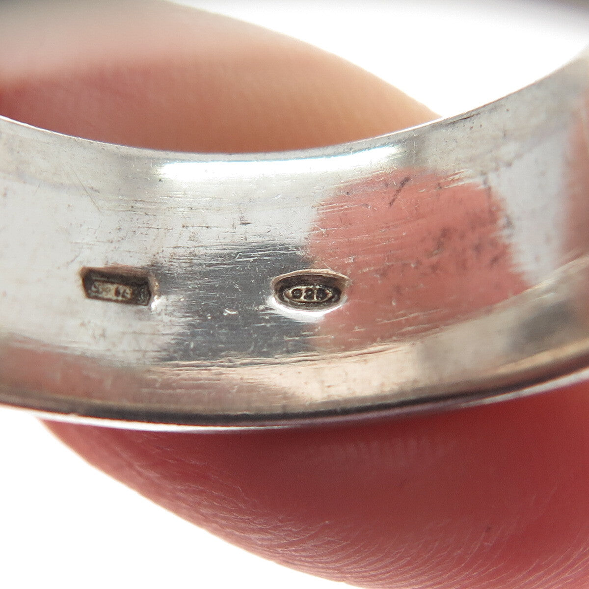 925 Sterling Silver Vintage Italy Modernist Arrow Band Ring Size 11.25