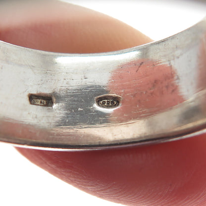 925 Sterling Silver Vintage Italy Modernist Arrow Band Ring Size 11.25