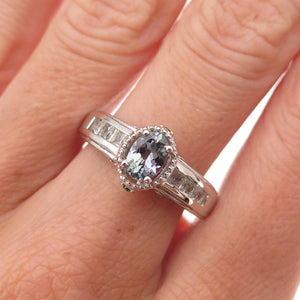 Chuck Clemency Sterling Silver Real Tanzanite White Topaz Peridot Ring Size 8.25
