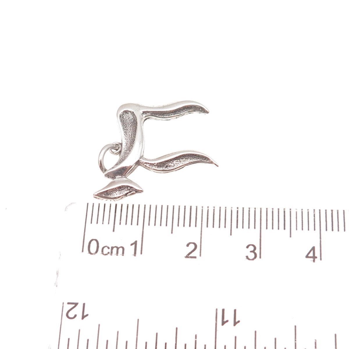 925 Sterling Silver Vintage Chai Judaica Oxidized Charm Pendant