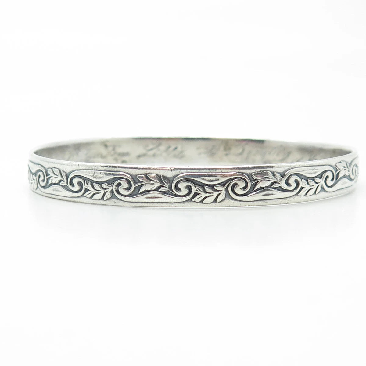 925 Sterling Silver Antique Art Deco 1914 "From Lillie To Dorothy" Bracelet 8"
