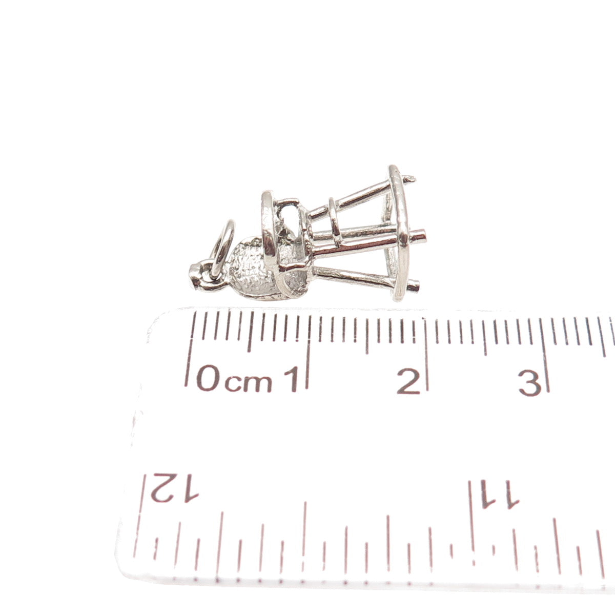 925 Sterling Silver Vintage Baby High Chair 3D Mini Charm Pendant