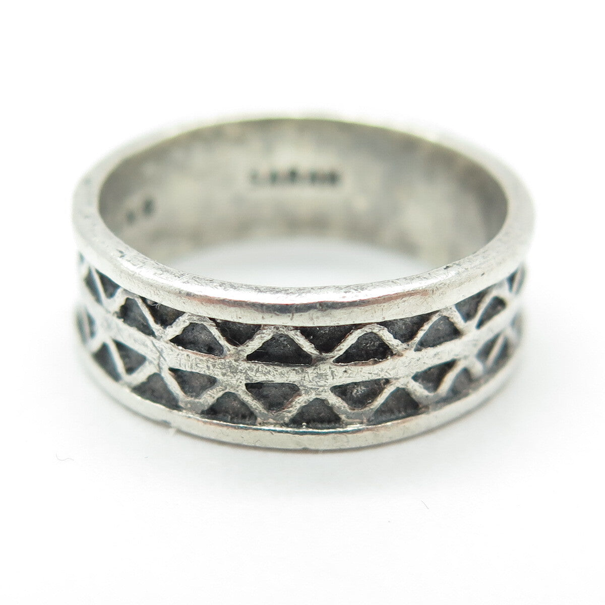 SARAH COVENTRY 925 Sterling Silver Vintage Zig Zag Pattern Band Ring Size 6.25