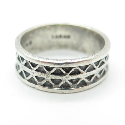 SARAH COVENTRY 925 Sterling Silver Vintage Zig Zag Pattern Band Ring Size 6.25