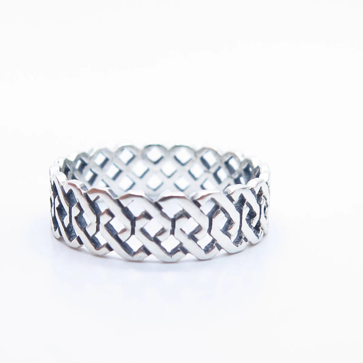 925 Sterling Silver Vintage Braided Band Ring Size 8 3/4