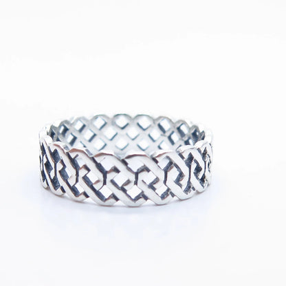 925 Sterling Silver Vintage Braided Band Ring Size 8 3/4