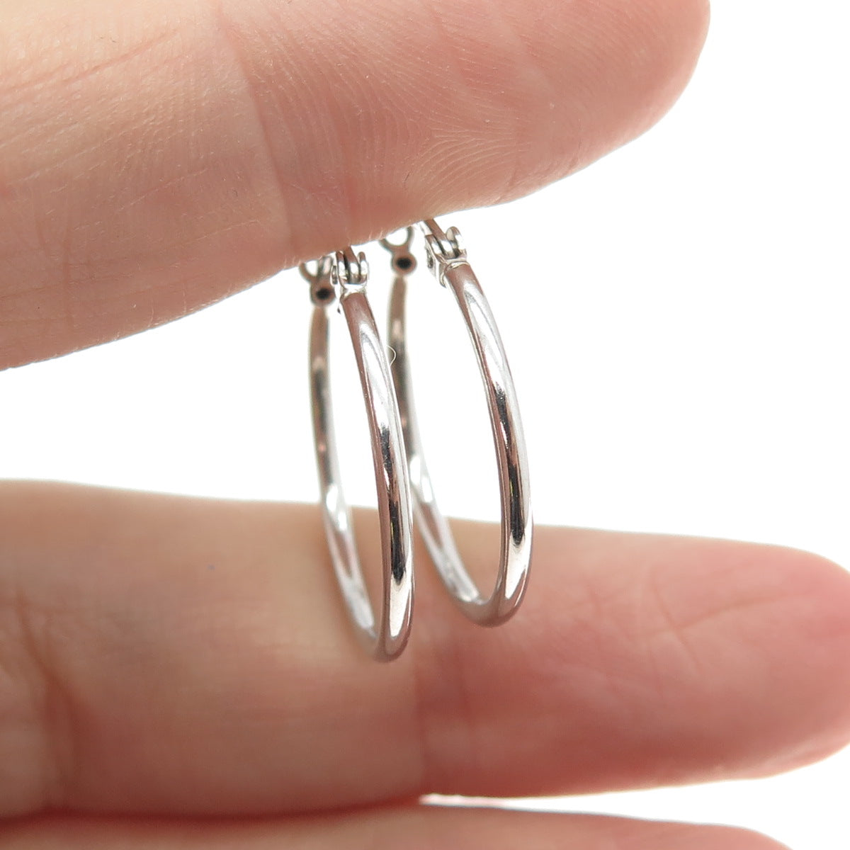 925 Sterling Silver Small Tube Hoop Earrings