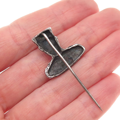 Grant 925 Sterling Silver Vintage Barbarossa Oxidized Lapel Pin