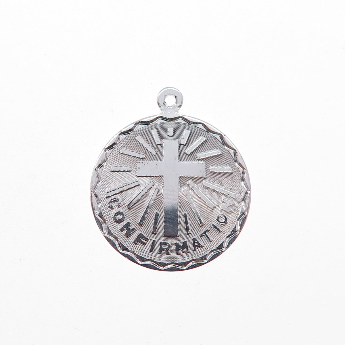 SPENCER 925 Sterling Silver Vintage Confirmation Cross Charm Pendant
