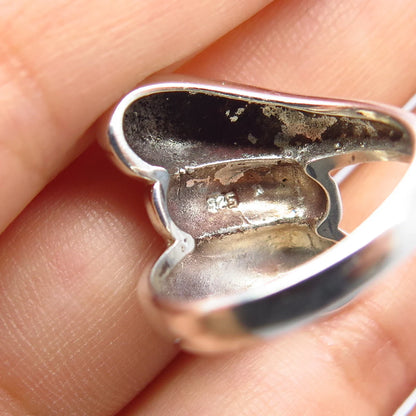 925 Sterling Silver Vintage Ribbed Ring Size 7.25