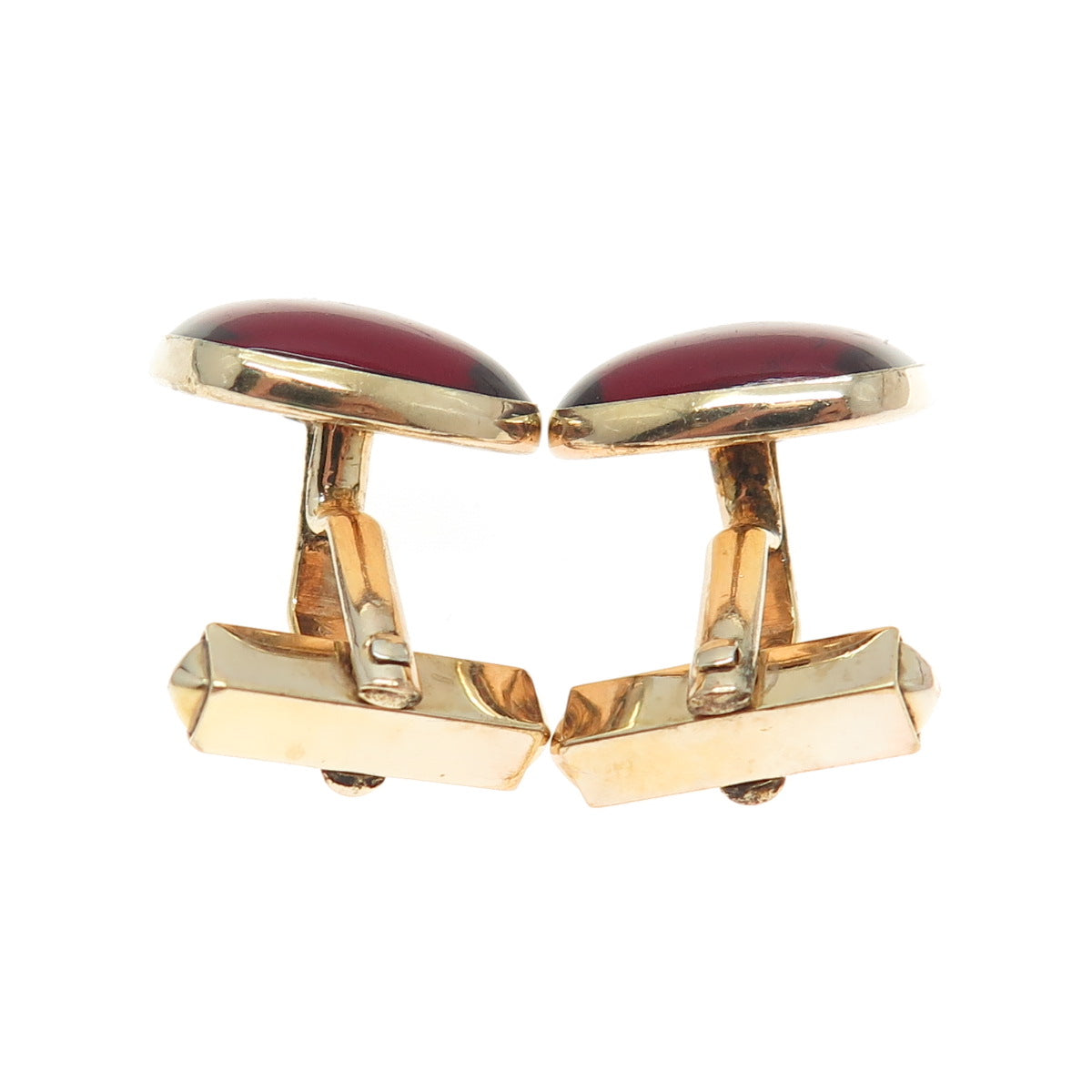 SWANK 1/40 10K Gold Filled Antique Red Glass Cufflinks