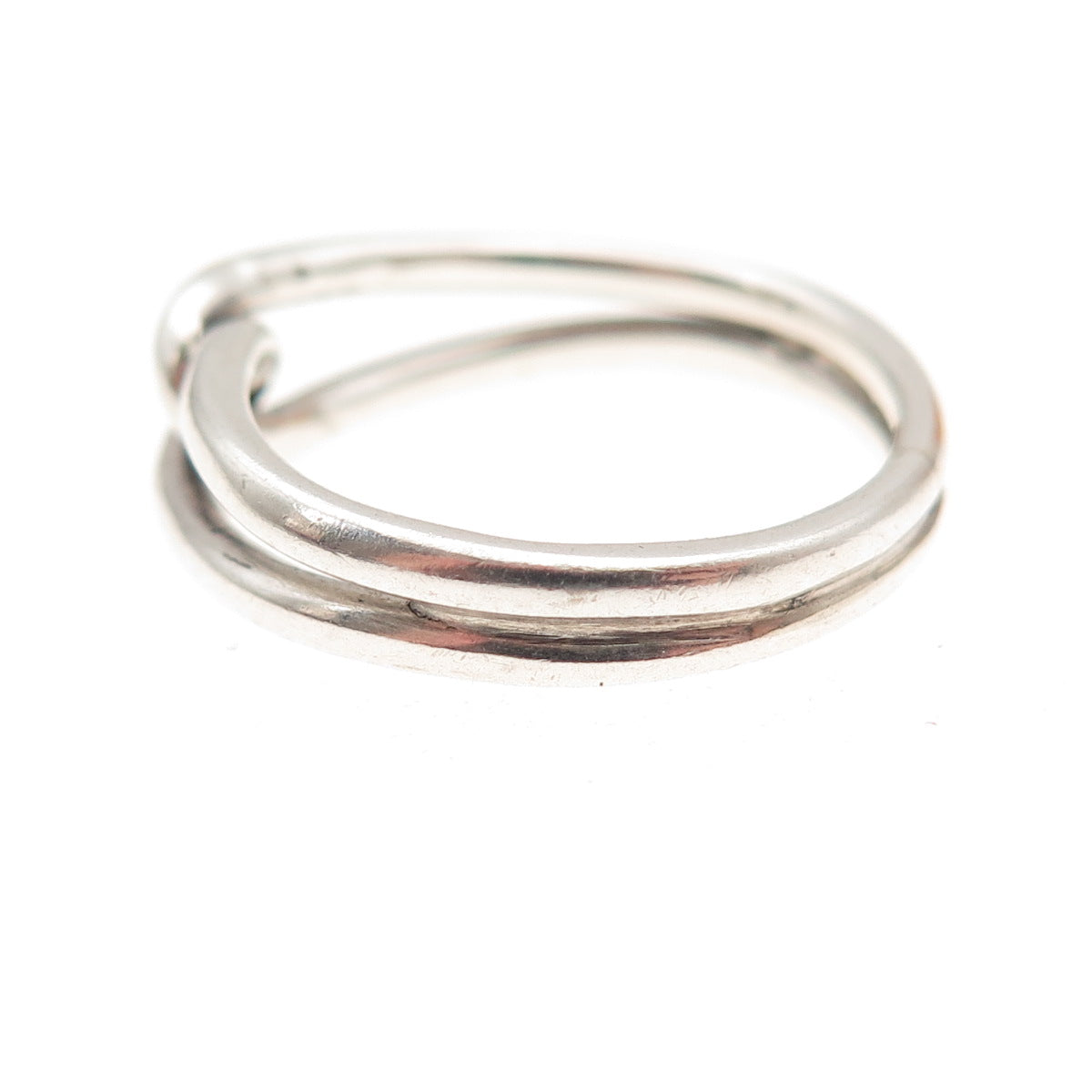 925 Sterling Silver Vintage Interlocked Infinity Knot Oxidized Ring Size 6.25