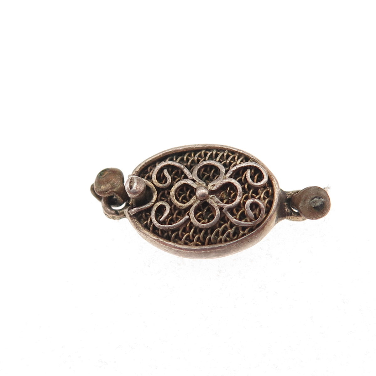 925 Sterling Gold Plated Vintage Bracelet / Necklace Floral Filigree Box Lock