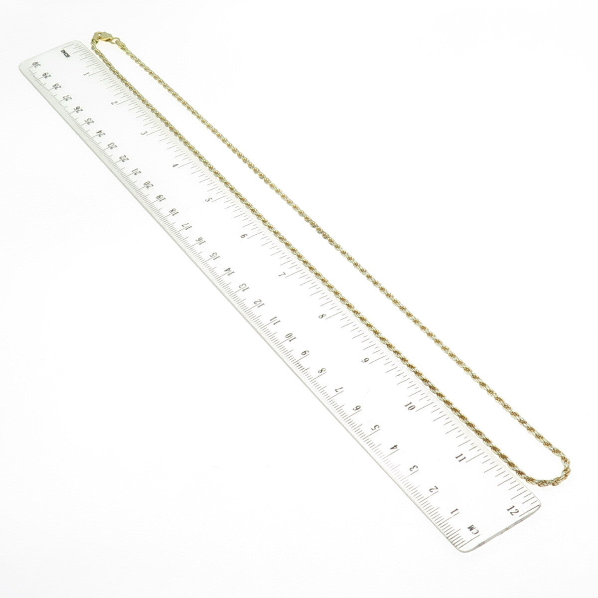P. LUX 925 Sterling Silver Gold Plated Italy Rope Chain Necklace 24"