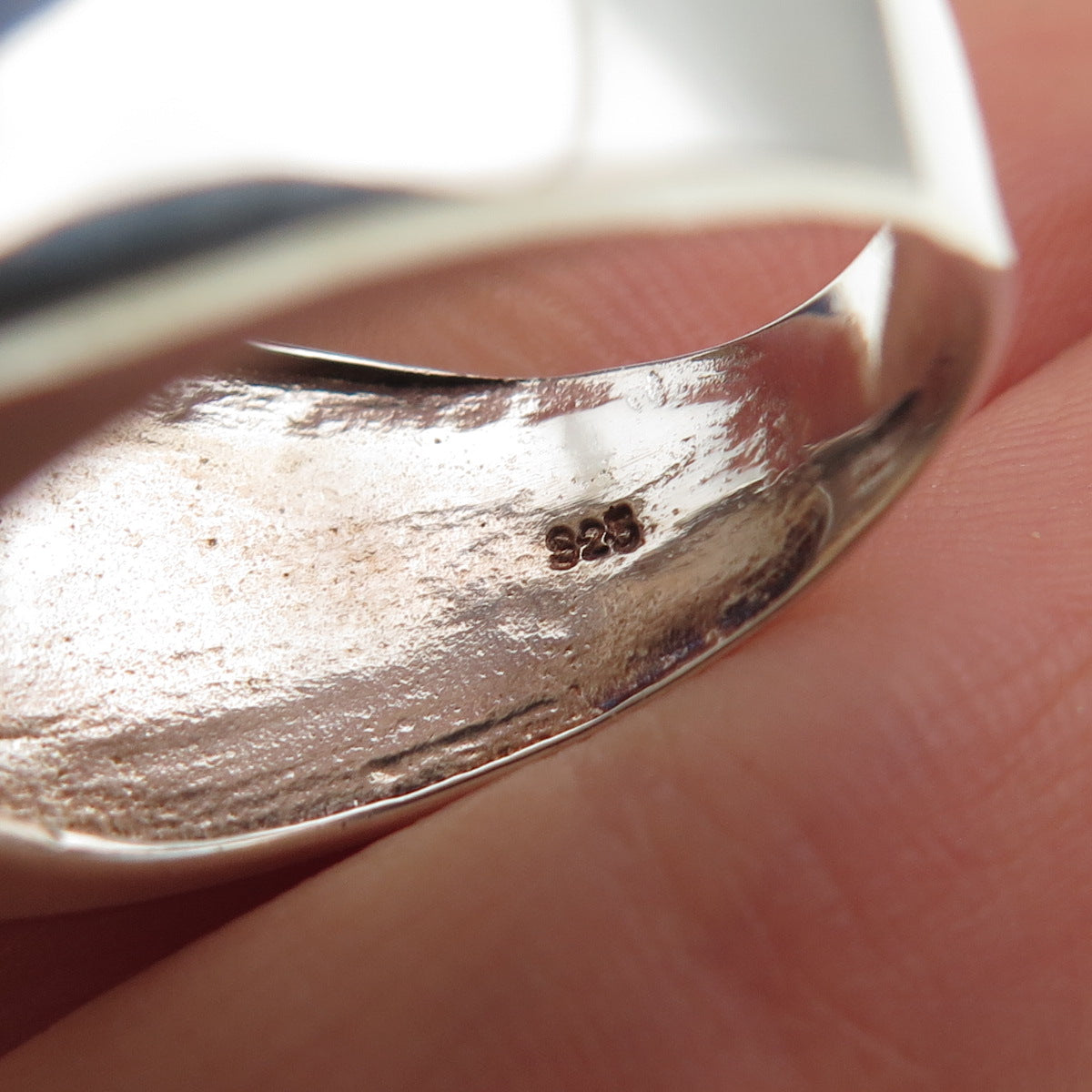 925 Sterling Silver Vintage Real Black Onyx Signet Ring Size 9.25