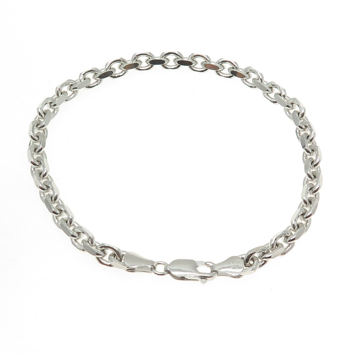 KARIZIA SPA KA 1772 925 Sterling Silver Italy Curb Link Bracelet 8.75"