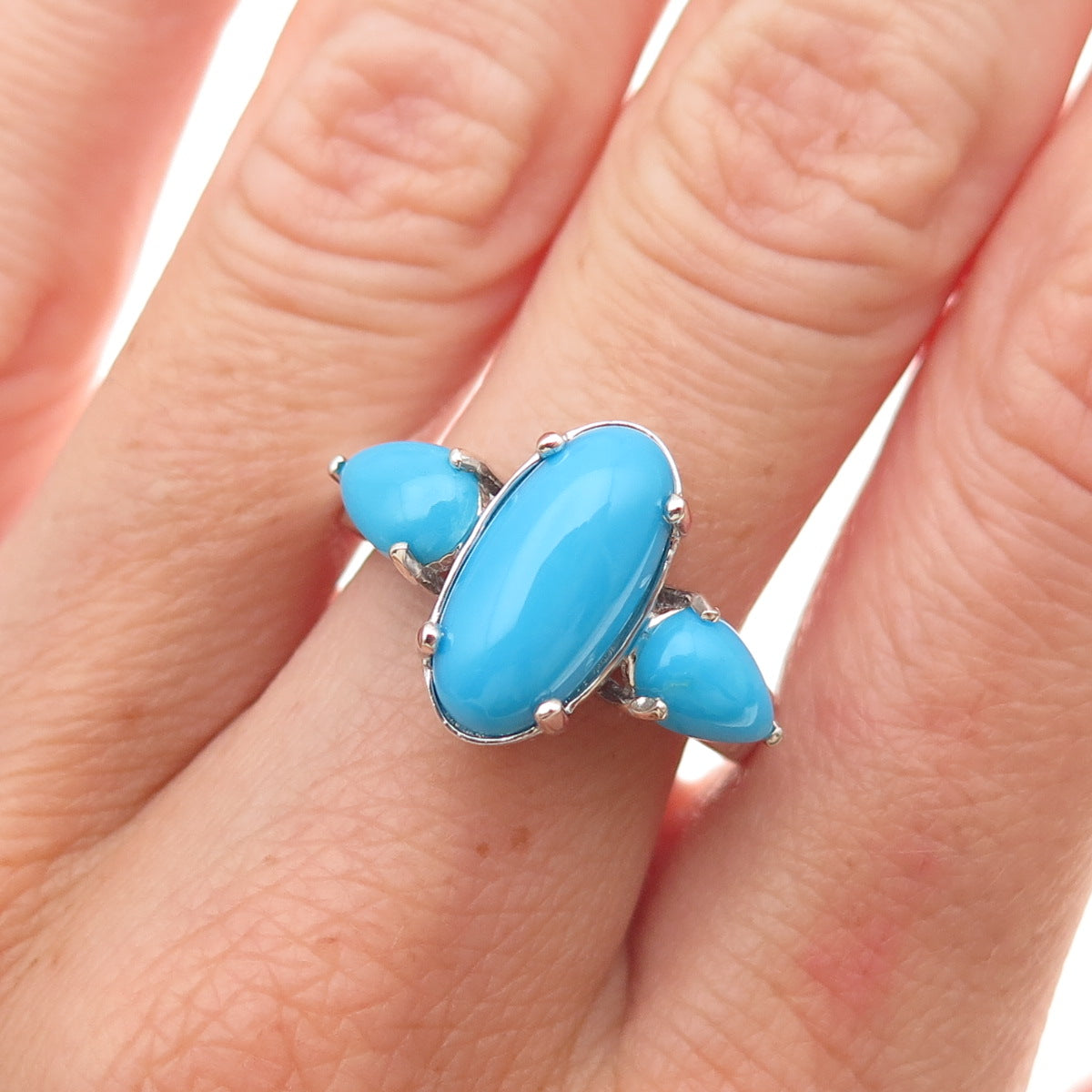 Chuck Clemency 925 Sterling Silver Real Sleeping Beauty Turquoise Ring Size 8