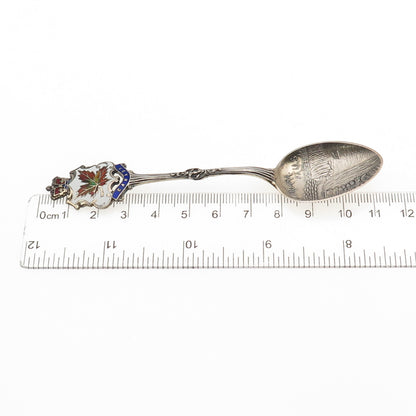 Roden Bros Sterling Antique Art Deco Canada Enamel Niagara Falls Coffee Spoon