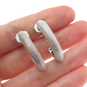 JUDITH RIPKA 925 Sterling Silver & 18K Gold Posts Vintage Hoop Earrings