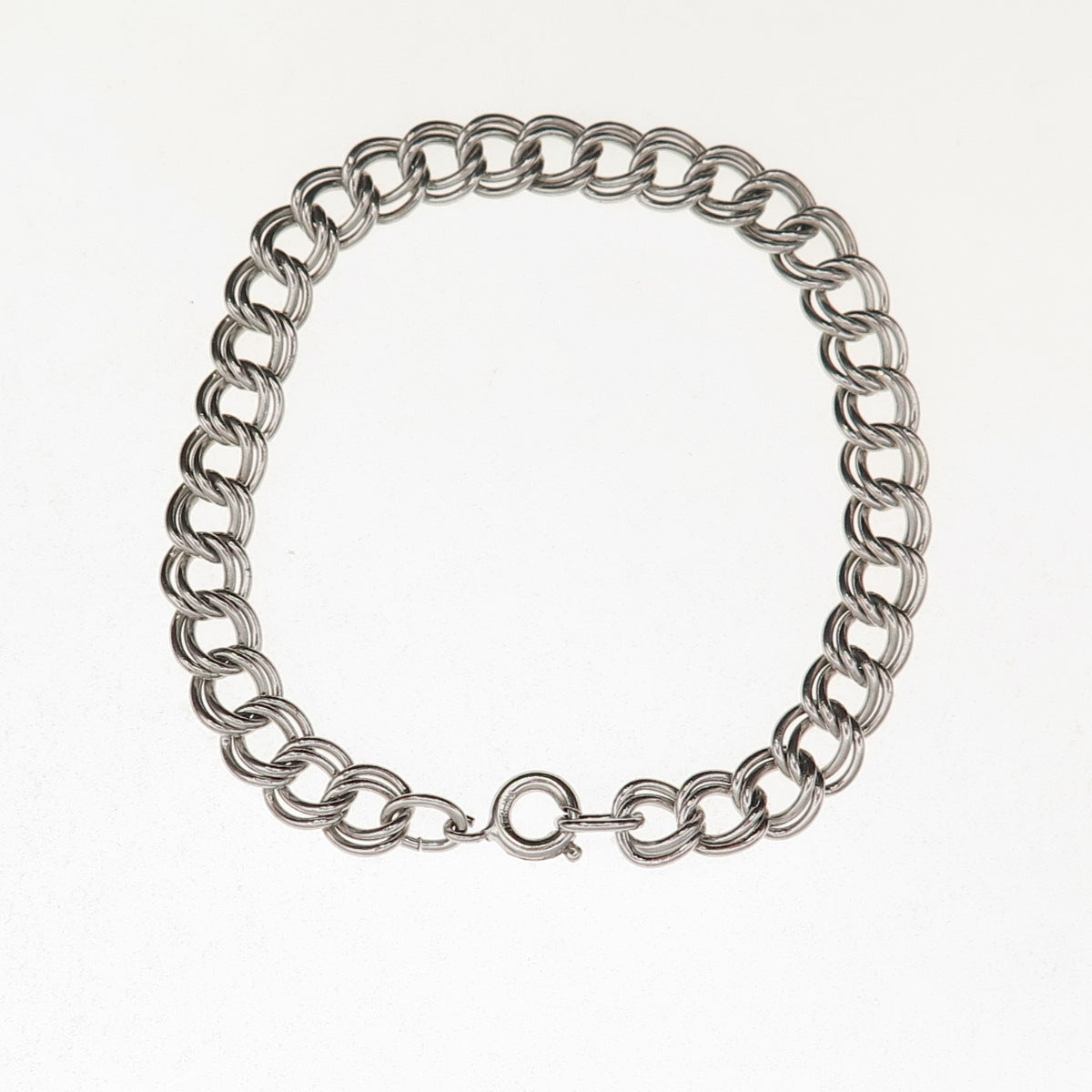 B.A. Ballou 925 Sterling Silver Vintage Double Curb Link Bracelet 7"