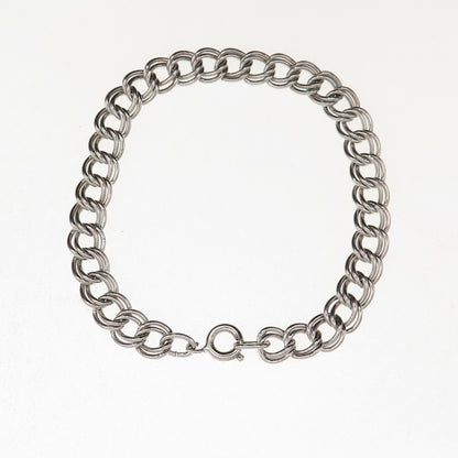 B.A. Ballou 925 Sterling Silver Vintage Double Curb Link Bracelet 7"