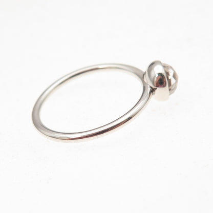 Pandora 925 Sterling Silver Clear Crystal April Birthstone Droplet Ring Size 7