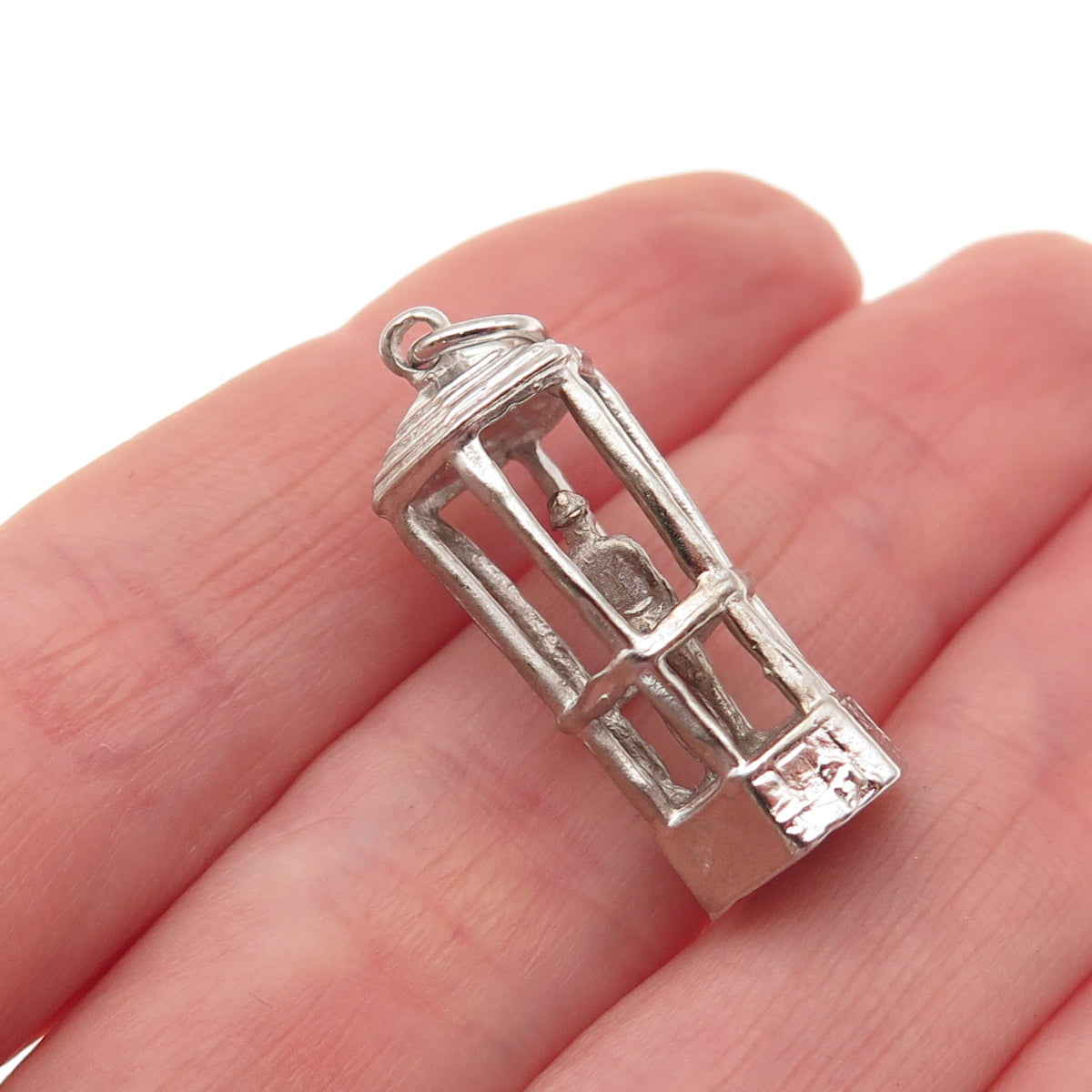 925 Sterling Silver Vintage Bermuda Traffic Controller 3D Charm Pendant