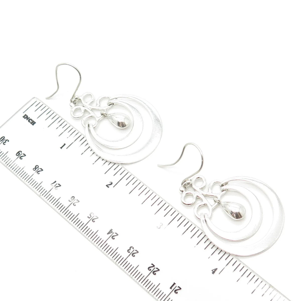 925 Sterling Silver Vintage Mexico ATI Dangling Hook Earrings