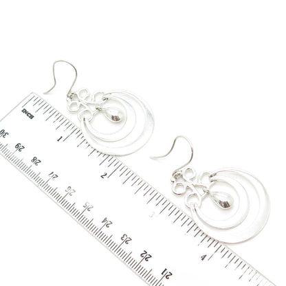 925 Sterling Silver Vintage Mexico ATI Dangling Hook Earrings