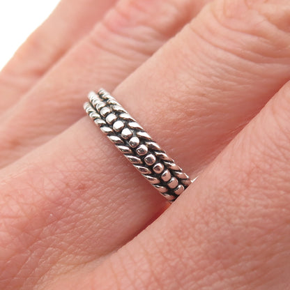 Chapal Zenray 925 Sterling Silver Vintage Dotted Oxidized Band Ring Size 7