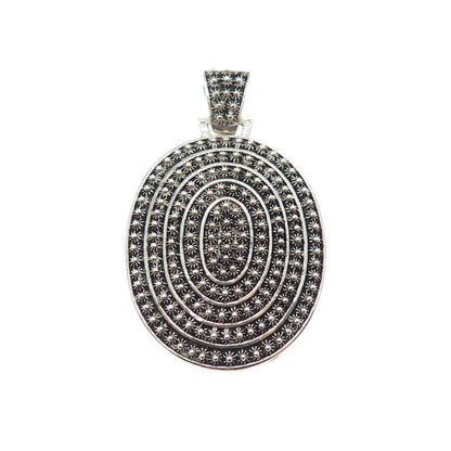 835 Silver Vintage Portugal Cannetille Oxidized Pendant