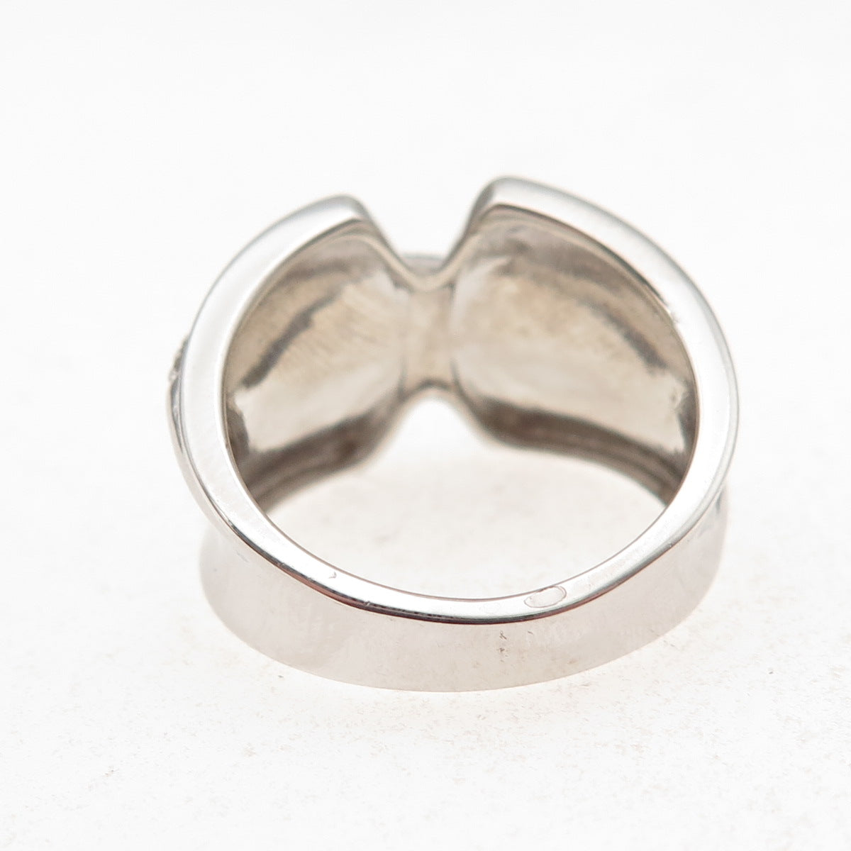925 Sterling Silver Round-Cut C Z Modernist Ring Size 8.25