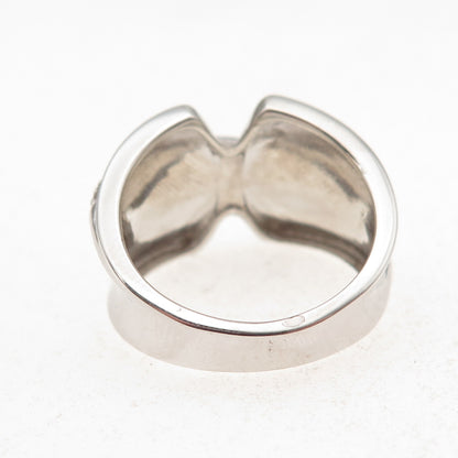 925 Sterling Silver Round-Cut C Z Modernist Ring Size 8.25