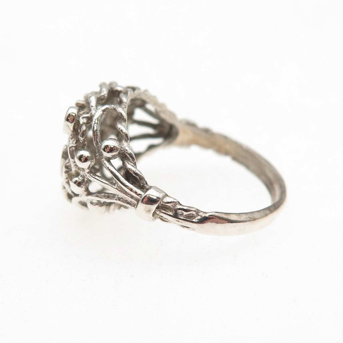 925 Sterling Silver Vintage Letter K Initial Oxidized Ring Size 6