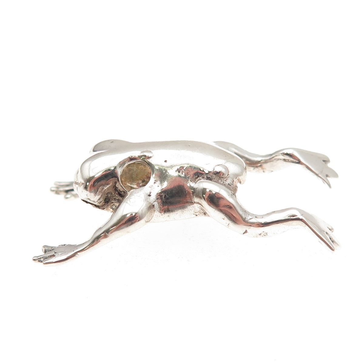 925 Sterling Silver Vintage Frog For Good Luck 3D Slide Charm Pendant
