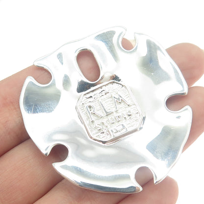 ROBERT LEE MORRIS 925 Sterling Silver Vintage Sand Dollar Modernist Pendant