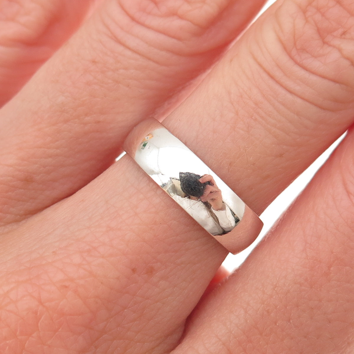 925 Sterling Silver Vintage Classic Wedding Band Ring Size 6.25